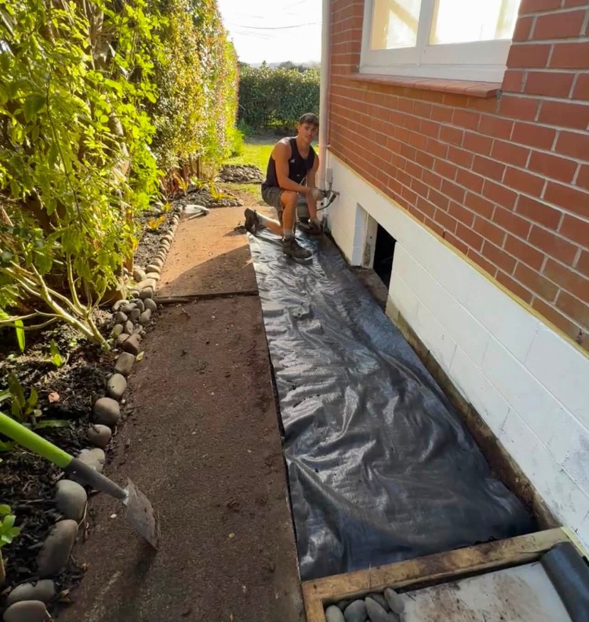 Weed mat installation